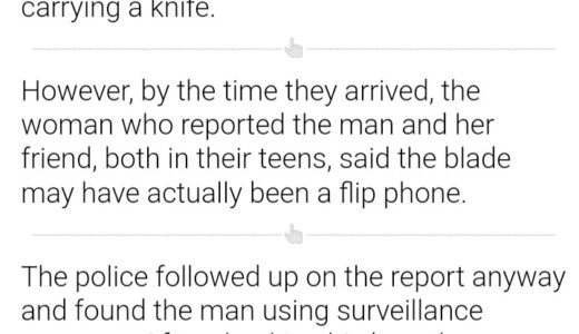 Man’s Flip Phone Mistaken for Knife